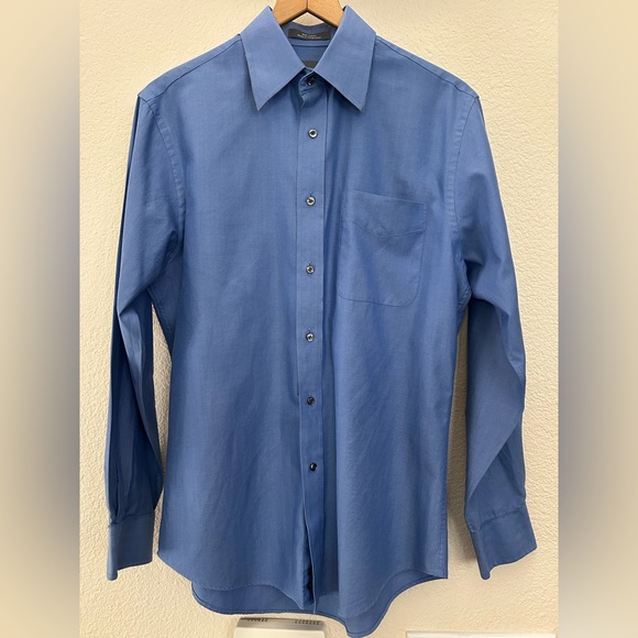 Nordstrom Blue 100% Cotton Dress Shirt Sz L tailored fit excellent condition - Picture 1 of 6